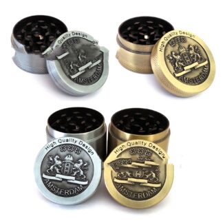 Le Broyeur de l'Écusson Royal - Grinder Sculpté en Zinc Antique