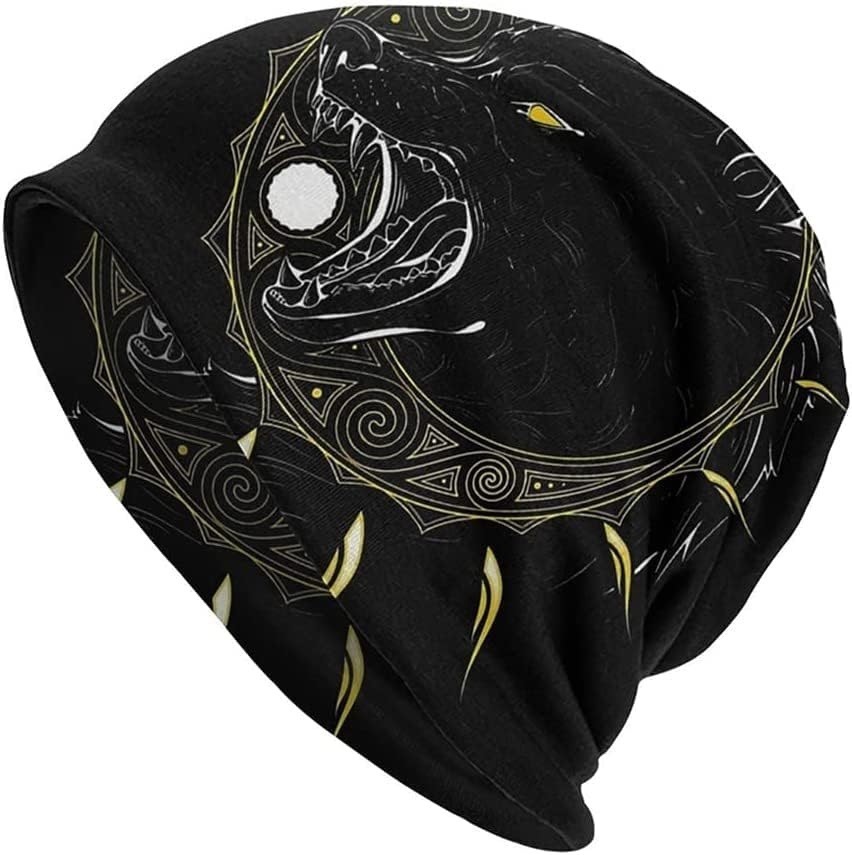 Bonnet Viking "Loup Fenrir" - Double Couche et Doux - Style Nordique – Image 3