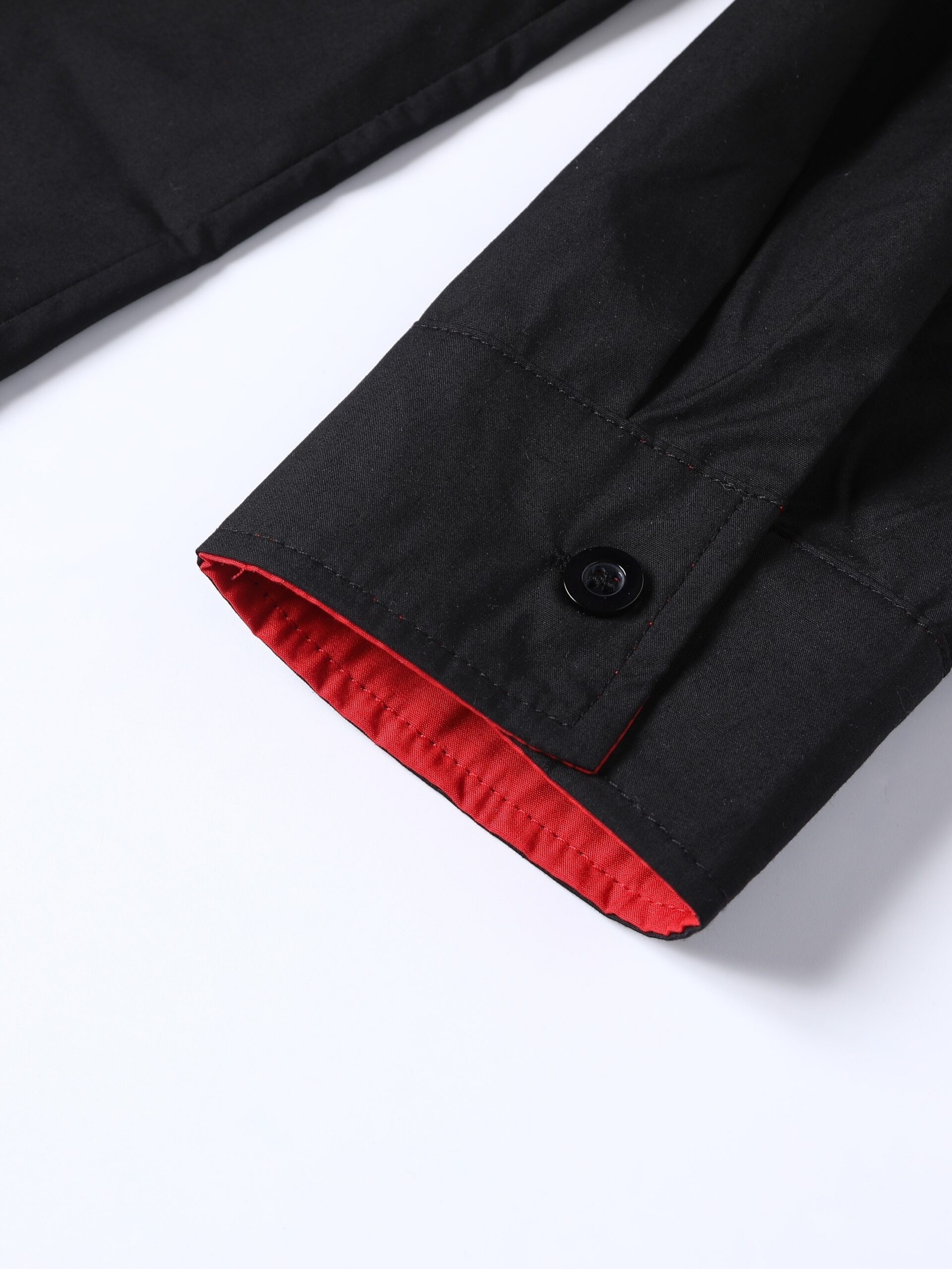 Chemise "Jarl" Noire et Rouge - Coupe Slim à Contrastes Éclatants – Image 2