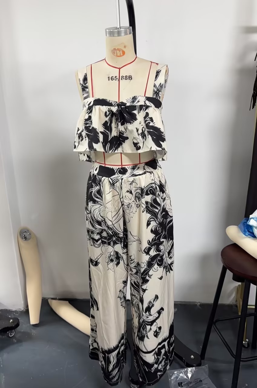 Ensemble d'Été Scandinave "Midsommar" - Top Fluide & Pantalon Large – Image 4