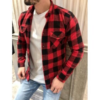 Chemise flanelle rouge homme Timber a carreaux Terre Viking