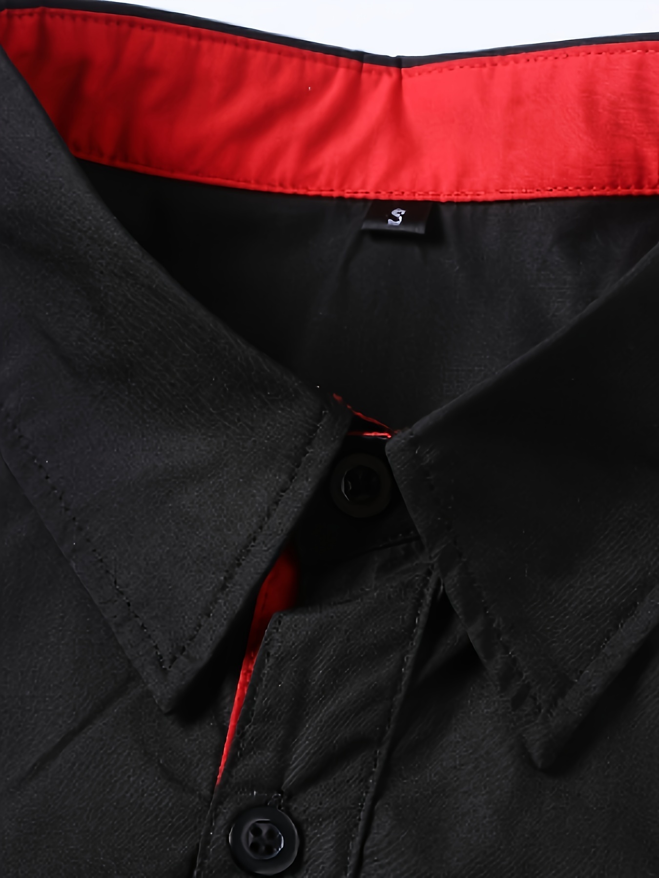 Chemise "Jarl" Noire et Rouge - Coupe Slim à Contrastes Éclatants – Image 5