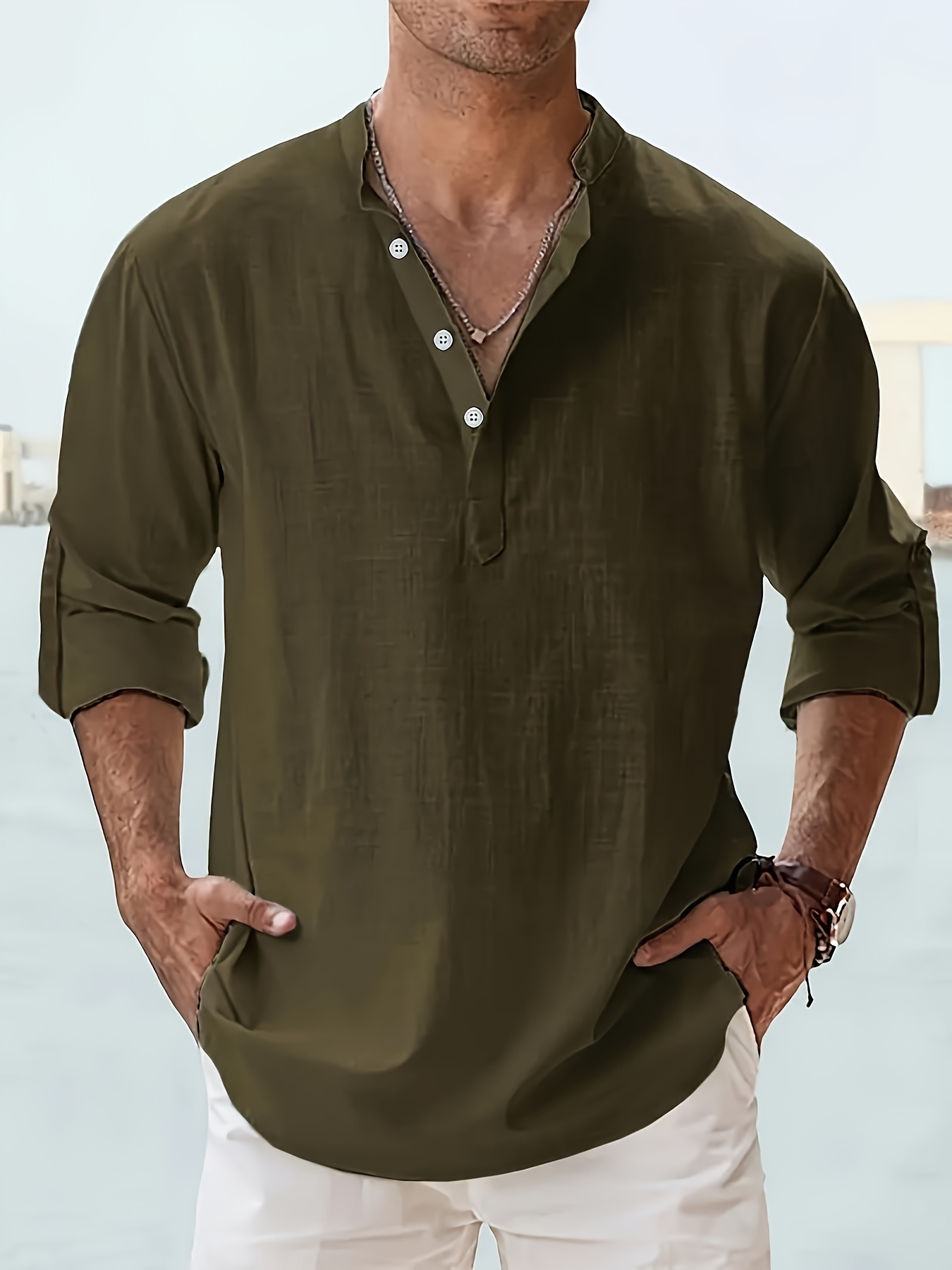 Chemise Viking d'Été en Tissu Gaufré - Coupe Décontractée et Authentique – Image 7