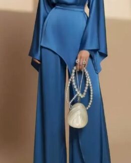 Ensemble en Satin Fluide "Freya" - Top Asymétrique & Pantalon Palazzo