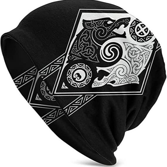 Bonnet Viking "Loup Fenrir" - Double Couche et Doux - Style Nordique – Image 7