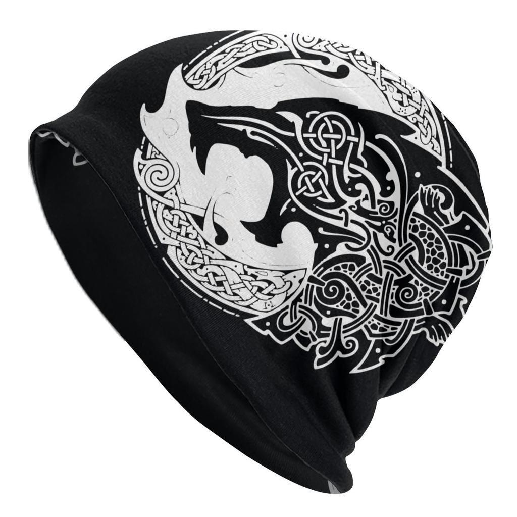 Bonnet Viking "Loup Fenrir" - Double Couche et Doux - Style Nordique – Image 10