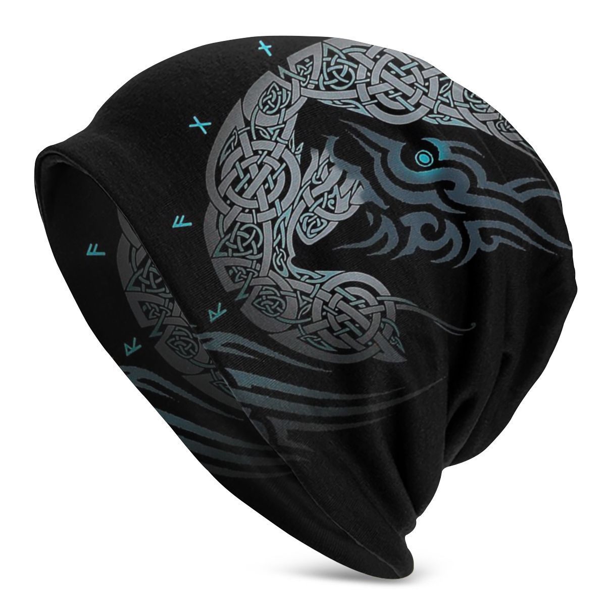 Bonnet Viking "Loup Fenrir" - Double Couche et Doux - Style Nordique – Image 2