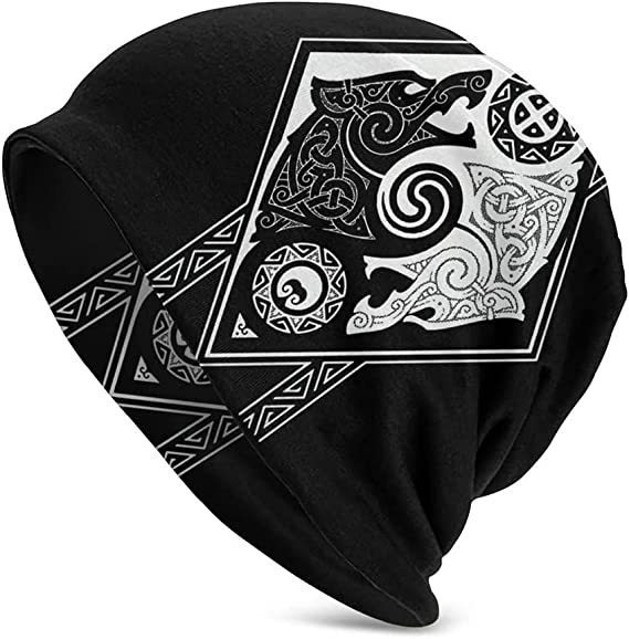 Bonnet Viking "Loup Fenrir" - Double Couche et Doux - Style Nordique – Image 6