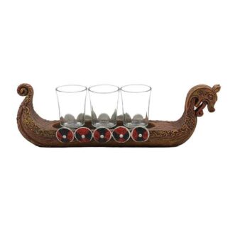 Verre a shot viking Drakkar de Ragnar support sculpte Terre Viking
